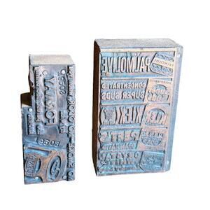 2 Vintage Soap Block Letterpress Printer Plates Palmolive Pete’s Super Suds